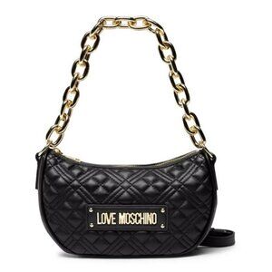 LOVE MOSCHINO WOMEN'S HANDBAG BAG BORSA QUILTED PU NERO JC4027PP1FLA0